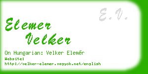 elemer velker business card